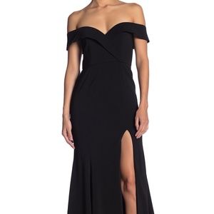Jay Godfrey NWT Talia Black Off The Shoulder Evening Gown -Size 12